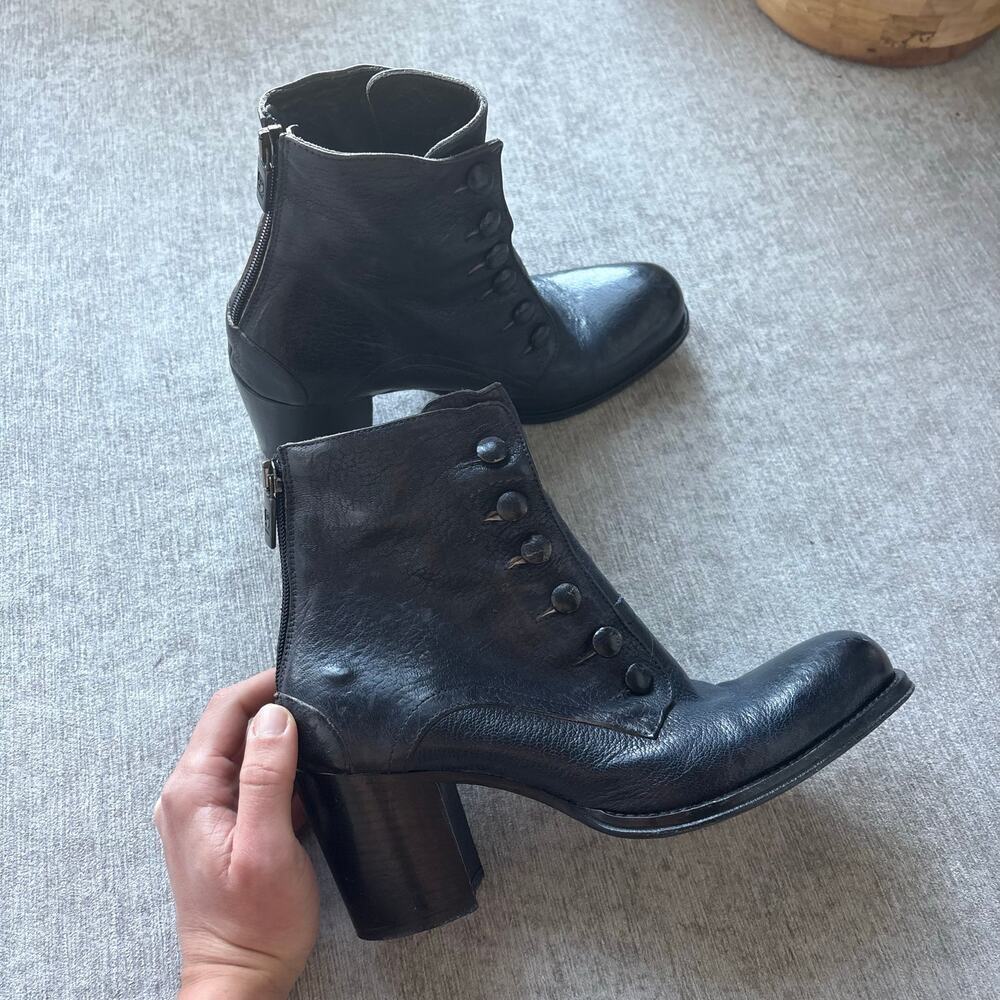 Jo Ghost 3082 Black Leather Ankle Boots - Picture 2 of 7